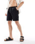 Фото #4 товара Brave Soul lightweight cotton elasticated waist shorts in black