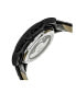 ფოტო #3 პროდუქტის Stavros Automatic Black Case, Genuine Black Leather Watch 44mm