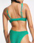 Free Society mix and match underwire bikini top in green crinkle