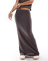 Vero Moda mix & match ribbed jersey maxi skirt co-ord in taupe grey