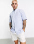 Fred Perry short sleeve oxford shirt in light blue Lgiht Blue, 2XL - фото #2