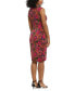 ფოტო #2 პროდუქტის Petite Asymmetrical-Neck Shirred Tulip-Hem Sheath Dress