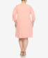 ფოტო #2 პროდუქტის Plus Size Criss Cross Neckline 3/4 Sleeve Swing Dress