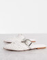 ASOS DESIGN Lisbon pointed woven ballet flats in white