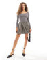 Urban Revivo bubble hem ballet mini dress in medium grey