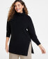 ფოტო #1 პროდუქტის Women's Turtleneck Waffle-Knit Tunic Sweater, Created for Macy's