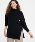 Фото #1 товара Women's Turtleneck Waffle-Knit Tunic Sweater, Created for Macy's