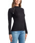 Juniors' Mock-Neck Raglan-Sleeve Rib-Knit Sweater