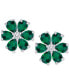 ფოტო #1 პროდუქტის Green Quartz (1-1/3 ct. t.w.) & Lab Grown White Sapphire (1/10 ct. t.w.) Flower Stud Earrings in Sterling Silver