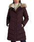 Фото #1 товара Women's Petite Faux-Fur-Trim Hooded Puffer Coat