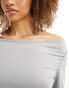 Фото #6 товара 4th & Reckless asymmetric off shoulder top in grey