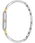 ფოტო #3 პროდუქტის Women's Classic Diamond Accent Two-Tone Stainless Steel Bangle Bracelet Watch 28x33mm