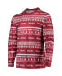 Фото #4 товара Men's Crimson Indiana Hoosiers Ugly Sweater Long Sleeve T-shirt and Pants Sleep Set