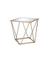 Fogya End Table, Mirrored & Champagne Gold Finish