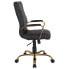 Фото #1 товара High Back Black Leather Executive Swivel Chair With Gold Frame And Arms
