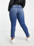 Фото #2 товара Simply Be mom jean in vintage blue wash
