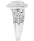 ფოტო #3 პროდუქტის Diamond Pear-Shaped Halo Cluster Engagement Ring (1 ct. t.w.) in 14k White Gold