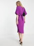 Closet London ribbed pencil midi dress in purple