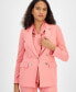 Фото #3 товара Women's Textured Crepe One-Button Blazer, Created for Macy's