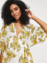 ASOS EDITION gathered waist broderie midi dress in floral print