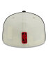 Men's Cream/Black Portland Trail Blazers Piping 2-Tone 59FIFTY Fitted Hat