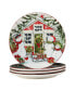 Фото #2 товара Snowman's Farmhouse 4 Piece Dinner Plate Set