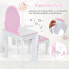 Фото #9 товара Салон красоты Costway Принцесса Компактный Туалетный Столик с Табуреткой, Розовый и Белый