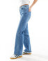 Фото #2 товара Dr Denim Moxy straight leg jeans in cape sky worn hem blue