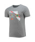 ფოტო #3 პროდუქტის Men's Heathered Gray Arnold Palmer Invitational Florida State Flag Tri-Blend T-shirt