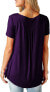 Фото #85 товара Amoretu Women's V-Neck Button Down Blouse, Solid Tunic Long Sleeve / Short Sleeve Tops