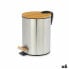 Pedal bin Brown Silver Bamboo Stainless steel 3 L (6 Units)