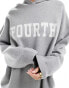 4th & Reckless Alexia lounge knit hoodie in grey marl