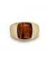 Фото #1 товара Chatoyant Red Tiger Eye Quartz Gemstone Yellow Gold Plated SIlver Men Signet Ring