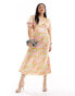 Never Fully Dressed Plus metallic puff sleeve midaxi dress in rainbow print EU 54 - фото #2