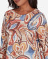 ფოტო #5 პროდუქტის Harvest Moon Women's Watercolor Paisley Crew Neck Top