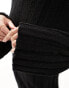 Фото #4 товара NA-KD wide rib knitted mini dress in black