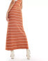 Pretty Lavish knit maxi skirt co-ord in terracotta stripe Terrakotta/Cremeweiß, S - DE 34-36 - фото #3