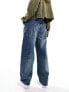 Фото #3 товара ONLY Kayla high waisted baggy tapered jeans in bleach washed blue