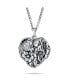 Фото #1 товара Carved Leaves Garden Lady Bug Flowers Heart Shape Locket That Hold Photo Pictures Oxidized Sterling Silver Locket Necklace Pendant Customizable