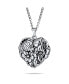 ფოტო #1 პროდუქტის Carved Leaves Garden Lady Bug Flowers Heart Shape Locket That Hold Photo Pictures Oxidized Sterling Silver Locket Necklace Pendant Customizable