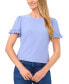 Women's Short-Sleeve Ruffle-Cuff Knit Top