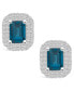ფოტო #2 პროდუქტის London Topaz (2-5/8 ct. t.w.) and Diamond (3/4 ct. t.w.) Halo Stud Earrings in 14K White Gold