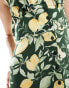 Nobody's Child Sandra midi dress in green lemon print