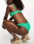 ASOS DESIGN mix and match crinkle monowire bikini top in jewel green