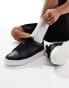 Фото #1 товара Pull&Bear contrast sole trainer in black and white