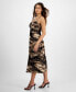 Women's Sleeveless Printed Twist-Front Midi Dress, Created for Macy's