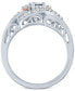 ფოტო #8 პროდუქტის Diamond Promise Ring (1/4 ct. t.w.) in Sterling Silver & 14k Rose Gold-Plate