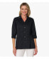 ფოტო #1 პროდუქტის Women's V-Neck Cotton Poplin Diamond Tuck Shirt