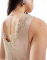 Фото #4 товара & Other Stories midaxi slip dress with lace trim detail in light beige