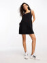 Фото #5 товара ASOS DESIGN Petite denim pinny dress in black